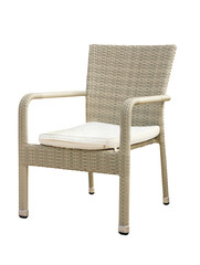 Rattan weaved stylized chair isolated on transparent.