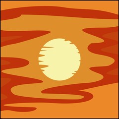 very beautiful sun illustration with stylized