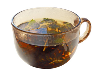 Mint tea mug isolated on a transparent background.