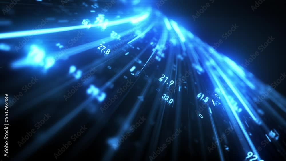 Poster big data digital business hi-tech background/ 4k animation of an abstract wallpaper big data busines