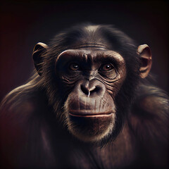Portrait of chimpanzee (Generative AI)