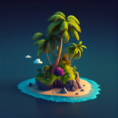Obraz premium cartoon island