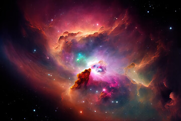 Fototapeta na wymiar Space scene nebula clouds universe