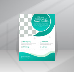Medical Flyer Health Care poster design template with A4 size