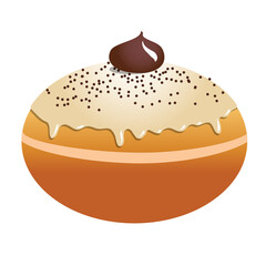 Hanukkah donut with glaze