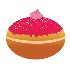 Hanukkah donut with glaze