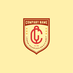 initial CC logo design concept in retro style suitable for business and company