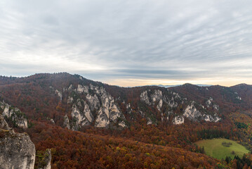 Autumn Sulovske skaly mountains in Slovakia