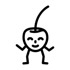 cherry berry character line icon vector. cherry berry character sign. isolated contour symbol black illustration