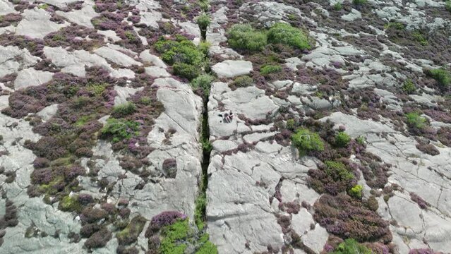 Fjallbacka Sweden Rock Crack Flyover Drone