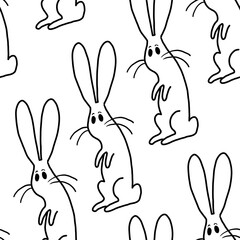 seamless abstract pattern background fabric design print wrapping paper digital illustration texture wallpaper with bunny rabbit