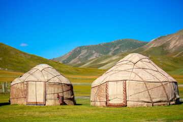 Yurt. National old house of the peoples of Kyrgyzstan and Asian countries. national housing. Yurts...