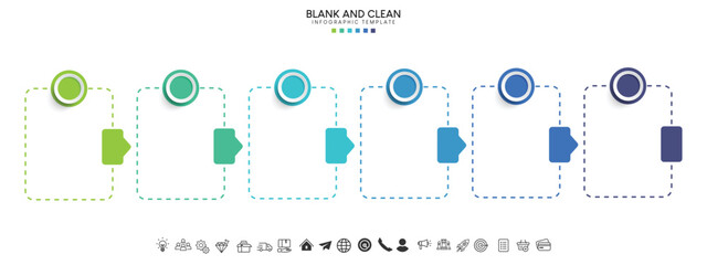 Blank and clean. Steps business data visualization timeline process infographic template design	
