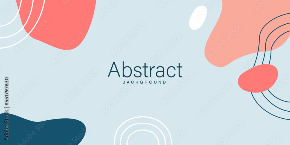 Poster abstract shape composition for frame background in trendy and minimalist design style