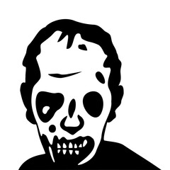 Portrait of a zombie. Vector illustration. Minimalism style.