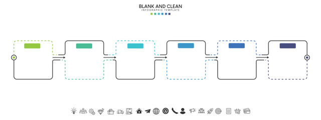 Blank and clean. Steps business data visualization timeline process infographic template design	
