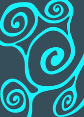 Naklejka premium Abstract background with cute wavy and curly line pattern