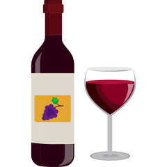 wine bottle and glass