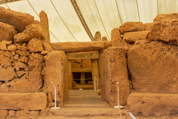Megalithic ancient temple of Mnajdra in Qrendi  Malta