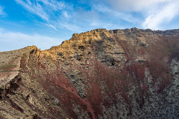 The crater of Monte Corona Volcano in Lanzarote, Canary Islands,  Spain