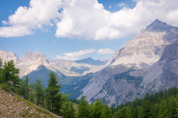 Beautiful landscape with the mountains of the vallée Étroite (french for 