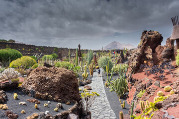 Lanzarote, Spain, 19 March 2022 : The Cactus Garden, called 