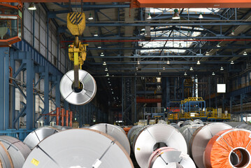 industrial plant for the production of sheet metal in a steel mill - 551801009