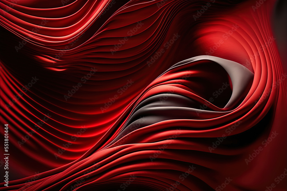 Poster textured backdrop with rippling red fabric generative ai
