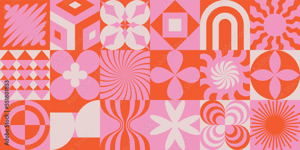 Poster vector minimal geometric illustrations set - trendy abstract aesthetic minimal compositions, prints,