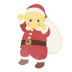 little girl santa claus illustration