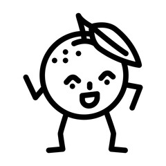 Obraz premium orange fruit character line icon vector. orange fruit character sign. isolated contour symbol black illustration