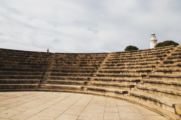A child visiting the Odeon in Paphos, Cyprus
