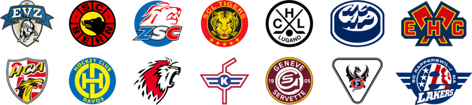 National League, NL season 2022-2023. EV Zug, HC Fribourg Gotteron, ZSC Lions, SC Rapperswil Jona Lakers, HC Davos, EHC Biel, Lausanne HC, Geneve Servette HC, HC Lugano, HC Ambri Piotta, SC Bern
