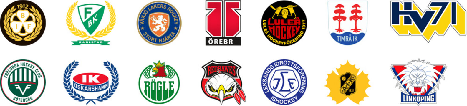 SHL season 2022-23. Swedish Hockey League, Sweden, Brynas IF, Farjestad BK, Frolunda HC, HV71, IK Oskarshamn, Leksands IF, Linkoping HC, Lulea HF, Malmo Redhawks, Orebro HK, Rogle BK, Skelleftea AIK.