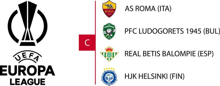 2022&ndash;2023 UEFA Europa League. Group C. Roma, Ludogorets Razgrad, Real Betis, Finland HJK. Kyiv, Ukraine - Dec 6, 2022
