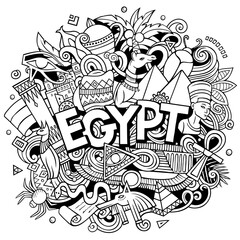 Egypt cartoon doodle illustration. Funny design