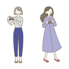 カメラを持つ女性