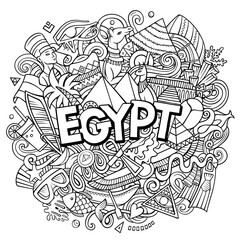 Egypt cartoon doodle illustration. Funny design