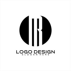 Abstract M R letter vector logo design with circle.