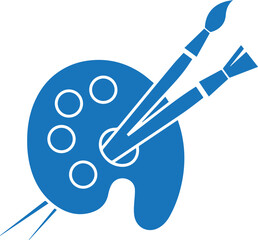 Art icon, paint palette and brush icon vector