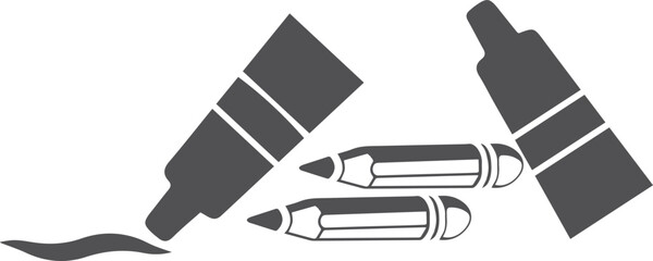 Art icon, drawing equipment icon black vector