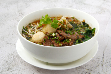 Freshly cooked Thai food called Mxed Thai Noodle soup