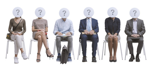 PNG file no background Job candidates sitting in the waiting room