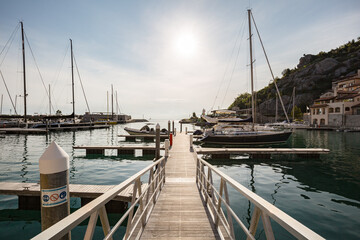 Fototapeta premium Beautiful sunny day in the bay of Portopiccolo Sistiana. Duino. Italy