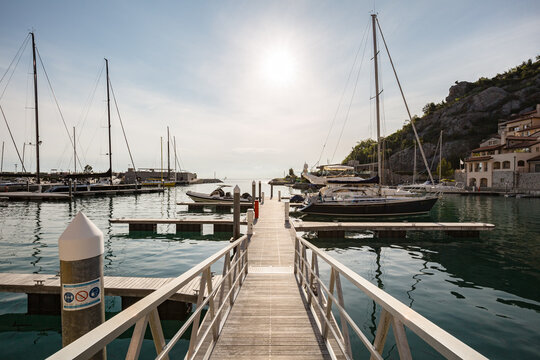 Beautiful sunny day in the bay of Portopiccolo Sistiana. Duino. Italy