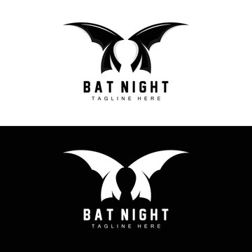 Bat Logo, Night Flying Animal Icon, Company Vector,Halloween Template