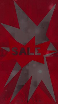 An abstract halftone grunge textured sale flyer vertical video.	