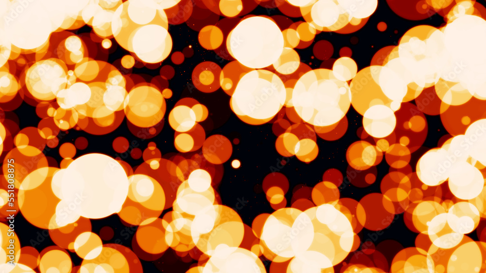 Poster defocused abstract background with beautiful shiny golden and red bokeh lights
