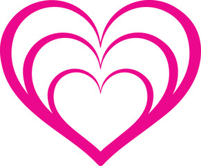 Heart icon, outline shape love sign vector