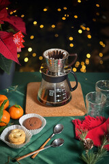 Barista Coffee Drip Maker on Holidays Table
